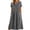 Gray, variant on TIHLMK Women's Vintage-style Floral Embroidered Pocket Bohemian Dresses Short Sleeve Crew Neck Summer Dresses