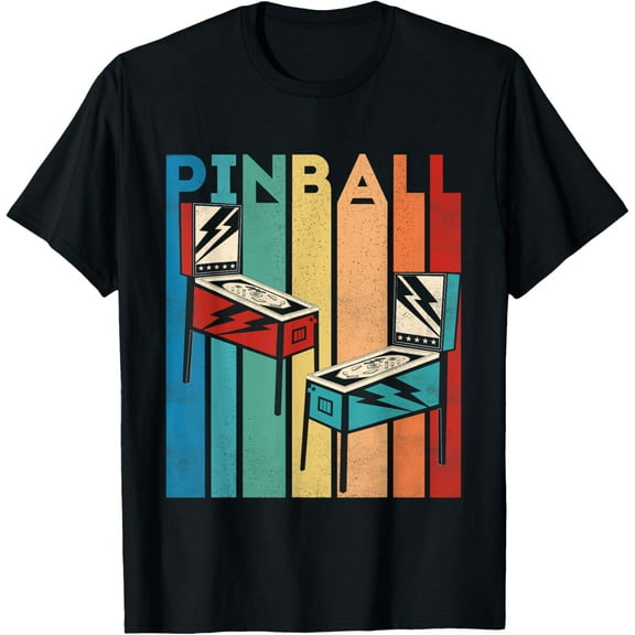 Pinball Retro Vintage Multiball Pinball Machine Arcade Game T-Shirt men and women can wear, black, white, gifts