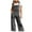 Gray, variant on hotojiny Denim Jumpsuits for Women Wide Leg Capri Jean Overalls Casual Loose Adjustable Strap Rompers with Pockets
