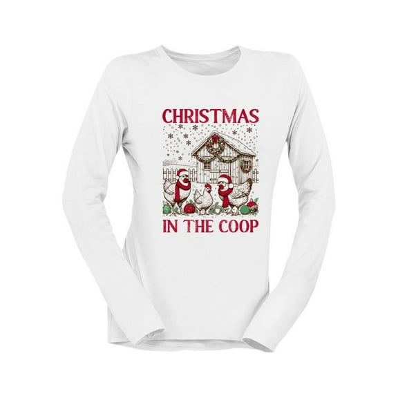 Christmas In The Coop Chicken Women's Long Sleeve