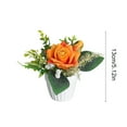 thumbnail image 3 of CofeeMO Artificial Flowers Vase Small Fake Flower Arrangement for Tables centerpieces Kitchen Dining Room Decorations Faux Flower in Vase Coffee Table Silk Roses, 3 of 6
