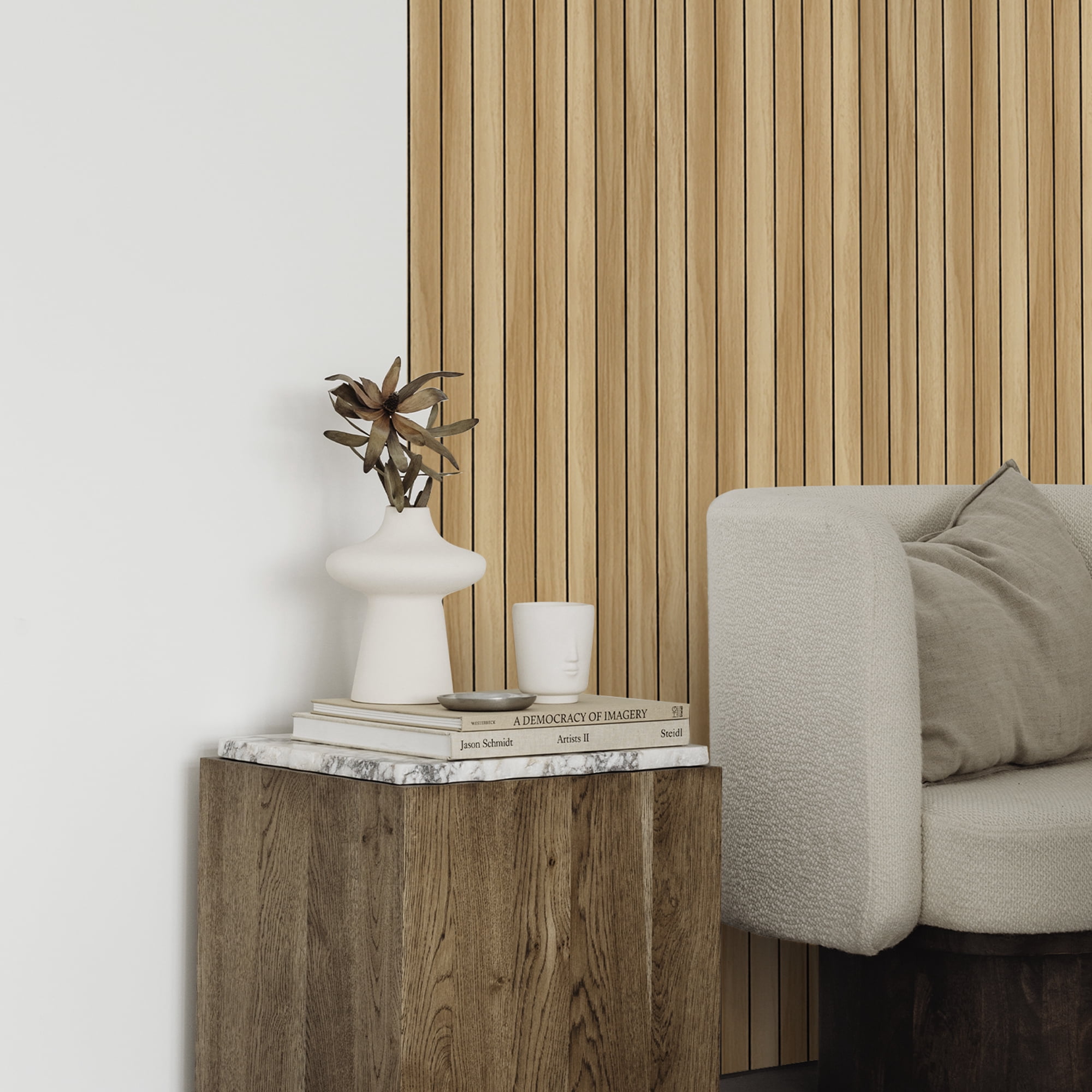 UMIGGEE 3D Slat Wall Panel 3D Fluted Textured Panel, 23.6" x 118", Walnut