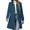 Blue, variant on Women's Winter Classic Outwear Overcoat Solid Single Breasted Pea Coat Long Windbreaker White M(M)