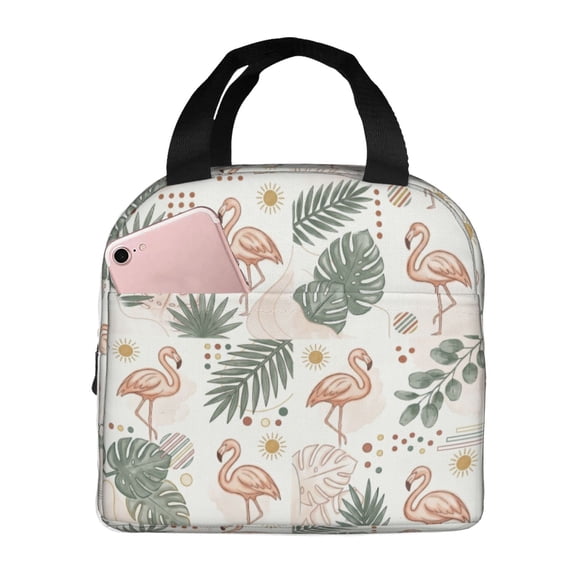 Flamingos Insulated Lunch Box Reusable Lunch Bag Women Men Cooler Tote Bag For Work Picnic School Office
