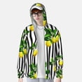 thumbnail image 2 of Balery Lemons on Striped Sudadera ligera de manga larga con capucha y protección solar UPF 50+ para hombre y mujer, ideal para pesca y running-Medium, 2 of 7