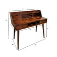 thumbnail image 5 of Solid Acacia Desk with Charging Station Mahogany, 5 of 5