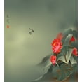 thumbnail image 3 of Dragonfly Queen Size Duvet Cover Set, Traditional Japanese Painting with Lotus Blooms in Hazy Tones Asian Design, Decorative 3 Piece Bedding Set with 2 Pillow Shams, Red Reseda Green, by Ambesonne, 3 of 3