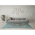 thumbnail image 3 of Ahgly Company Indoor Square Persian Light Blue Traditional Area Rugs, 7' Square, 3 of 4