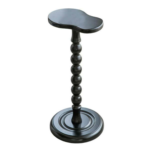 Mesa auxiliar de madera, mesa auxiliar pequeña, mesa de noche para dormitorio, sala de estar, escritorio para bebidas Negro