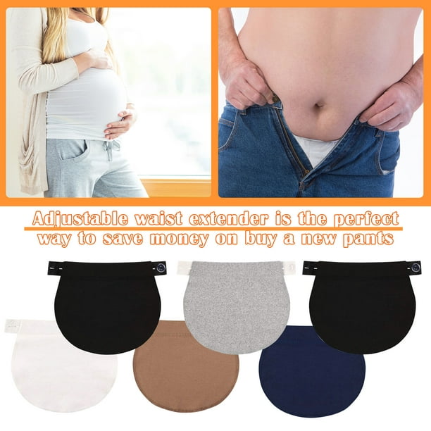 6 Pieces Maternity Pants Extender Elastic Waistband Extender Adjustable  Pant Extenders for Pregnancy Women