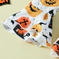 thumbnail image 6 of Gunia Halloween Clothes Hallowmas Long Sleeve Romper Bodysuits Cartoon Prints Flare Pants Headbands Halloween Baby Girl Outfit,White 3-6 Months, 6 of 8