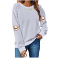 thumbnail image 3 of Frostluinai Chandail de l\'Action de Grâce pour Femmes Col Rond Manches Longues Chandails Citrouille Chandails Décontractés Amples d'Automne Chandails à Enfiler Hauts Chandails, 3 of 5