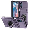 thumbnail image 2 of For Motorola Moto G Play 4G 2024 Phone Case with Finger Ring Holder Kickstand, Card Slots，Heavy Duty Shockproof Rugged Protective Working with Magnetic Car Phone Mount,Purple,For Moto G Play 4G 2024, 2 of 8