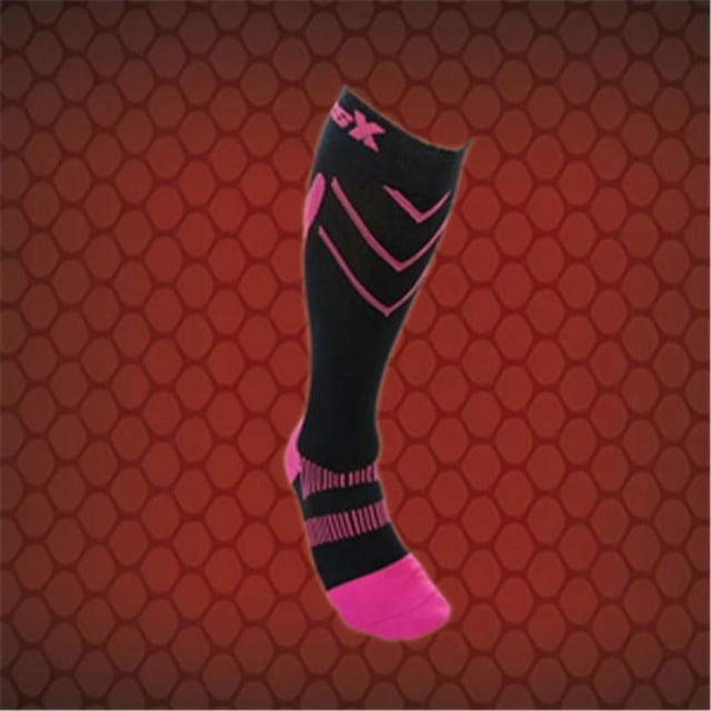 CSX X200 15-20 mm High Athletic Compression Sock, Pink & Black - Large