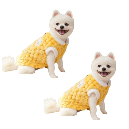 2Pcs Pet Clothes for Small Dogs Winter Dog Hoodie with Harness Hole Warm Autumn Apparel for Puppies and Toy Breeds Pet Clothes Birthday Gift for Pet Dog Cat S Happy 2026!