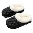 thumbnail image 4 of Gibobby Little Kids Big Boys Warm Slippers with Soft Memory Foam Slip-on Indoor Football Slippers(Black,7-8 Years), 4 of 6