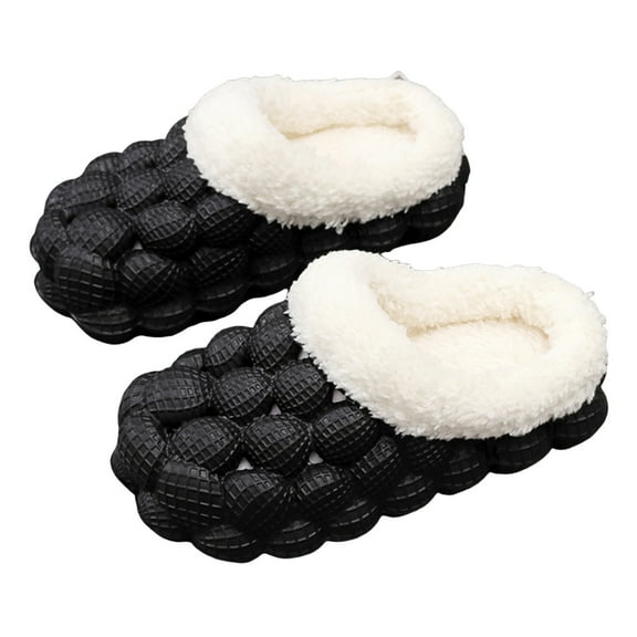 enyan Kids House Slippers Boys Toddler Slippers Fuzzy Kids Slippers Warm House Shoes for Boys Girls(Black,11)