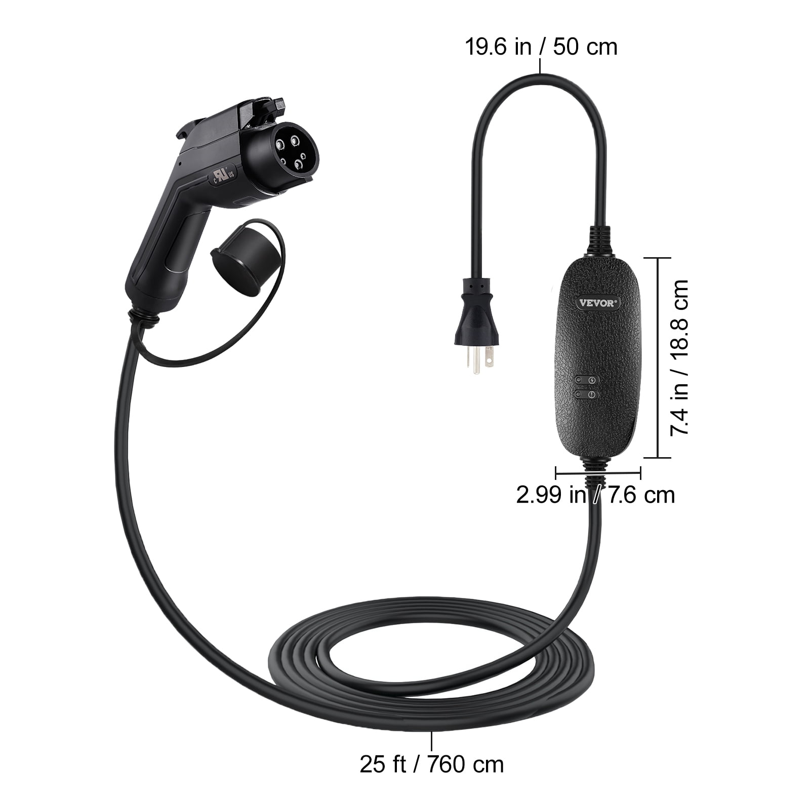 VEVOR VEVOR Portable EV Charger Type 2 EV Charging Cable 16A CEE 16 7.5 M  230V/400V