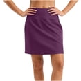 thumbnail image 3 of JGGSPWM Skorts for Woman Fashion Knee Length Golf Skirt Long Athletic Tennis Skorts Women's Dressy Casual with Shorts Pockets Purple S, 3 of 5