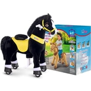 PonyCycle Kid-Powered Ride-On Horse Toy, No Battery, Hand Brake, Ages 4–7, Black, E438
