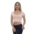 thumbnail image 3 of Women's Short Sleeved Crop Top Sportswear, L, Pale Pink, by Ambesonne, 3 of 3