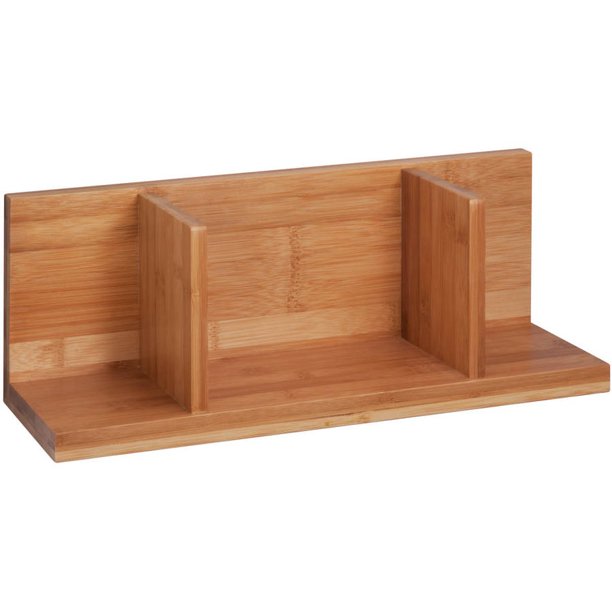 Honey Can Do Sectioned Wall Shelf with 15lb Capacity, Bamboo Walmart