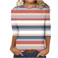 thumbnail image 2 of ICHUANYI Clearance Women's Fashion Three Quarter Sleeve Retro Round Neck Easter Printed Loose Tops Blouse(Navy, XXL) ICHUANYI WER2023080705068, 2 of 4