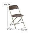 thumbnail image 6 of Emma + Oliver Folding Chair - Brown Plastic – 6 Pack 650LB Weight Capacity - Event Chair, 6 of 15