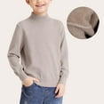 thumbnail image 1 of Suéter de cuello redondo para niños y niñas, cálido, de otoño e invierno, de punto con cuello semialto y forro polar, versátil, para niños., 1 of 7