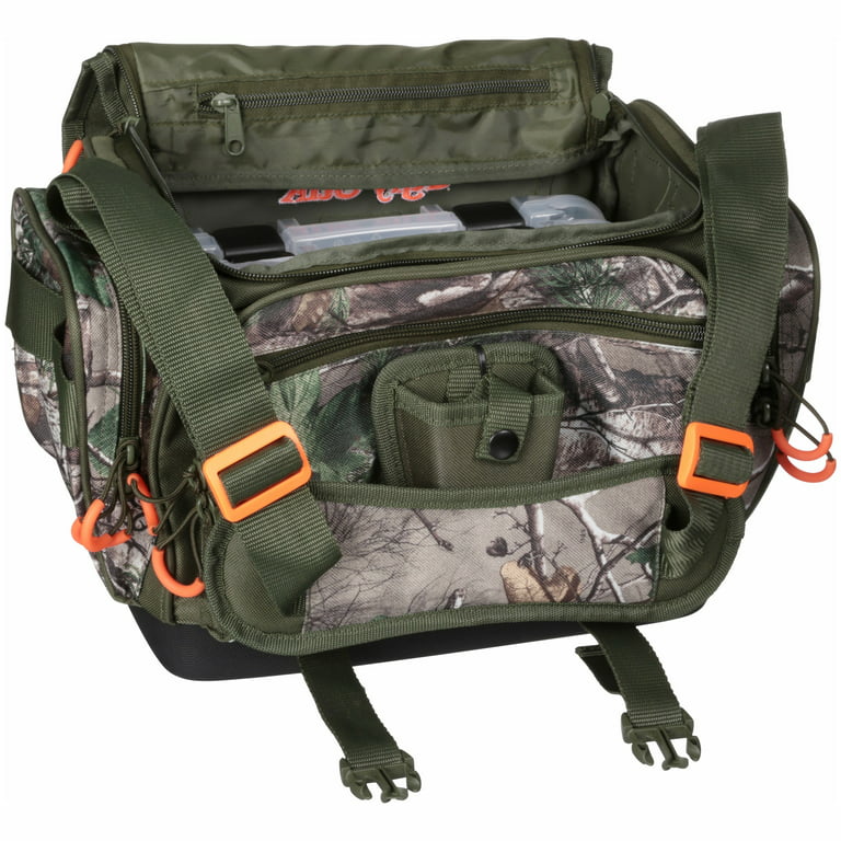 Ugly Stik Fishing Tackle Bag with Four Medium Lure Box Storage, Realtree  Camo, Polyester 