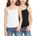 thumbnail image 5 of ITSAME Camisoles for Girls Scoop Neck Knit Cotton Tank Tops 2-Pack Kids Loose Casual Undershirts Black Size 1-2, 5 of 5