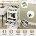 thumbnail image 6 of Costway Makeup Organizer Cart with 2 Storage Drawers & Lockable Wheels for Perfume, White, 6 of 10