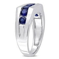 thumbnail image 4 of Everly Men's Created Sapphire Sterling Silver Ring, 4 of 8