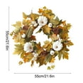 thumbnail image 3 of Autumn Harvest Hanging Ornament Fall Decoration White Pumpkin Maple Leaf Wreath For Seasonal Home Decor, 3 of 6