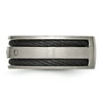 thumbnail image 3 of Chisel Titanium Brushed Black IP-plated Cable 1/20 Carat Diamond 10mm Band, 3 of 8
