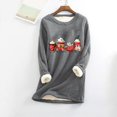 thumbnail image 2 of Winter clothing for women Winter O Neck Top Thermal Women Underwear Thick Sweatshirt Blouse Women Patchwork Christmas Crew Neck Top, 2 of 4