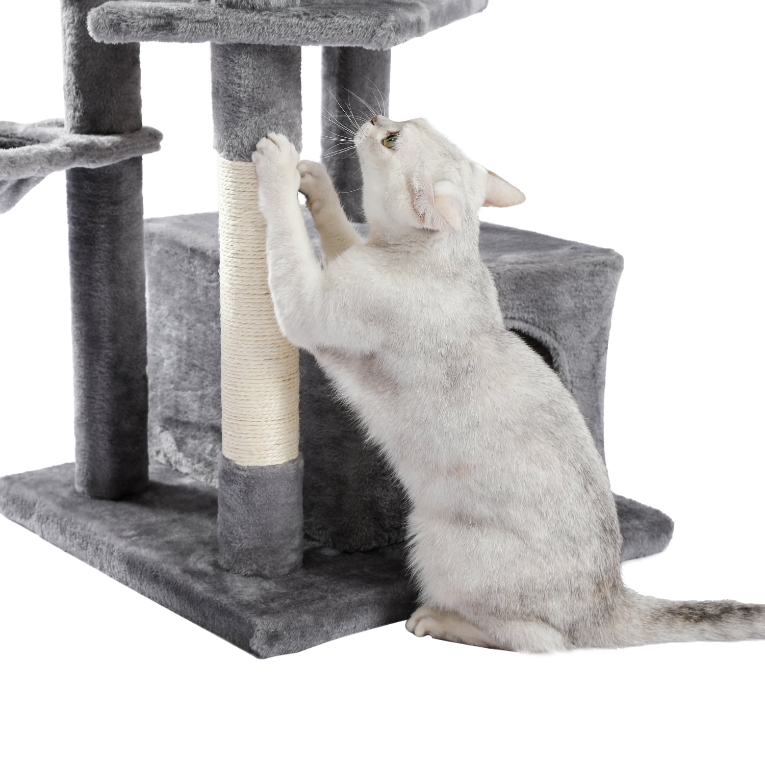 Pefilos 44" Multi-Level Modern Cat Tower for Indoor Cats with Scratching Post, Cozy Condo, Top Perch, Hammock and Dangling Ball For Small to Medium Cat Tree Tower for Adult Cats, Gray Pefilos 44" Multi-Level Modern Cat Tower for Indoor Cats with Scratching Post, Cozy Condo, Top Perch, Hammock and Dangling Ball For Small to Medium Cat Tree Tower for Adult Cats, Gray