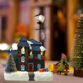 thumbnail image 4 of navideña de estilo vintage Casa LED Luz cálida Pueblo de nieve Casa de de nieve a Sunnimix Casa de miniaturas de resina, 4 of 8