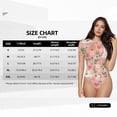 thumbnail image 2 of KLL Women 's Crew Neck Bodysuit Jumpsuits Swan And Flowers3 Print Short onesies Stretch T Shirts, 2 of 5