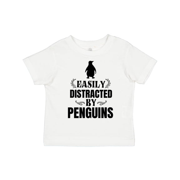 Inktastic Easily Distracted by Penguins Boys or Girls Toddler T-Shirt