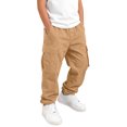 thumbnail image 6 of Angala Big Boys Cargo Pants Straight Leg With Pockets Fall Casual Boys Baggy Trousers Size 11-12 Years Khaki, 6 of 8