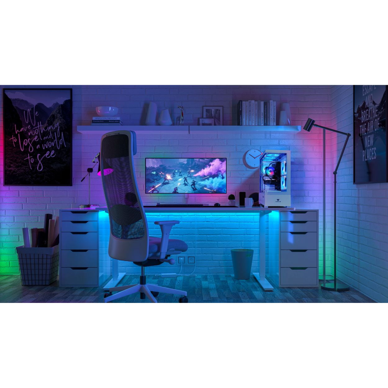 EVOUNIC Gaming PC Computer Desktop, i7 Xeon E5 3.20GHz, GTX 1080 Ti 11GB, 16GB RAM, 512GB SSD+1TB HDD, WiFi6 BT 5.4, ARGB Fan x9, Windows 11 for Gamer,Streaming 650W PSU