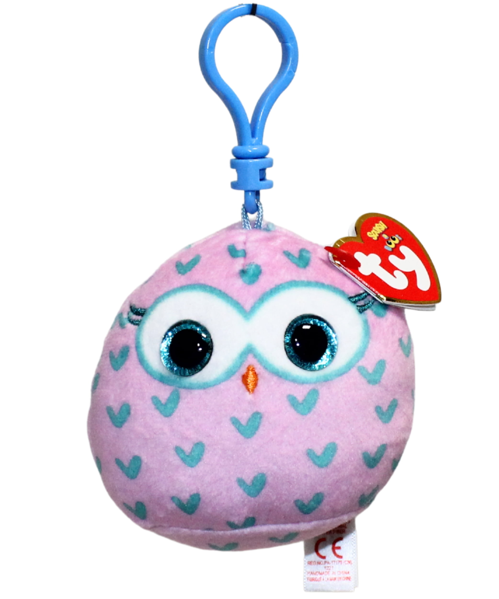 Ty Squish-a-Boos (Plastic Key Clip) - Rosette the Purple Unicorn