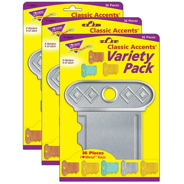 TREND I Love Metal Keys Classic Accents Variety Pack, 108 Pieces
