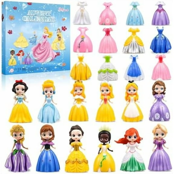 Princess Advent Calendar 2025 Girls, Princess Deformation Toys 24 Days Christmas Countdown Calendar Creative Xmas Gifts for Kids Teens