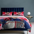 thumbnail image 4 of Duvet Cover Bedding Set Cartoon Print Soft Quilt Cover 3 Pieces, 1 Comforter Cover & 2 Pillowcases for Kids Teens Boys Girls Room Decor 79"x90", 4 of 8