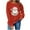 Red, variant on ShiShine Retro Santa Sweatshirt for Women Vintage Christmas Sweaters Crewneck Oversized Long Sleeve Tops