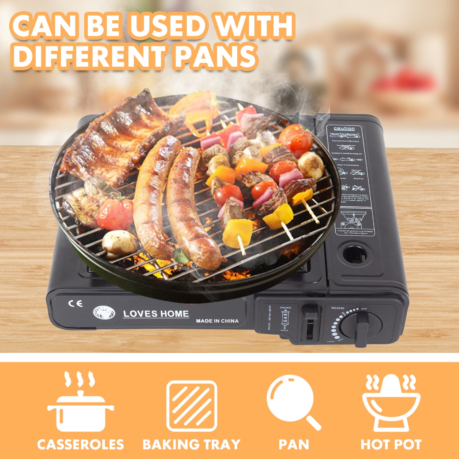 1 Burner Portable Butane Camping Stove Outdoor Gas Stove for Cooking Grill