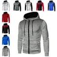 thumbnail image 4 of Men's Hoodies Jackets Long Sleeve Full Zip Up Sweatshirts Slim Fit Warm Coat Sports Sweatshirts with Pocket Fall Winter Clothes for Men, 4 of 5