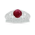 thumbnail image 4 of ANGARA Natural Aeon Vintage Style Solitaire 1.4 ct Ruby Filigree Engagement Ring in 14K White Gold for Women (Size-7mm) | July Birthstone Jewelry for Her | Natural Ruby Rings, 4 of 10
